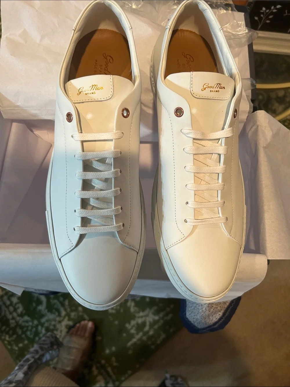 Good Man Brand White Leather Men's Low-Top Sneakers